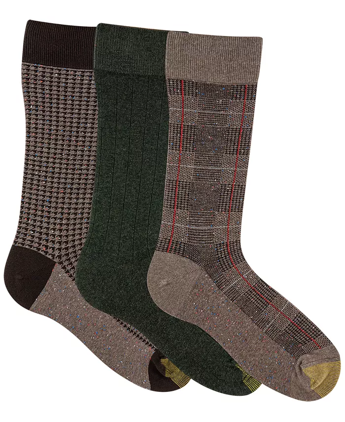 Men's 3-Pack Saville Tweed Reinforced Toe Crew Socks - thumbnail 2