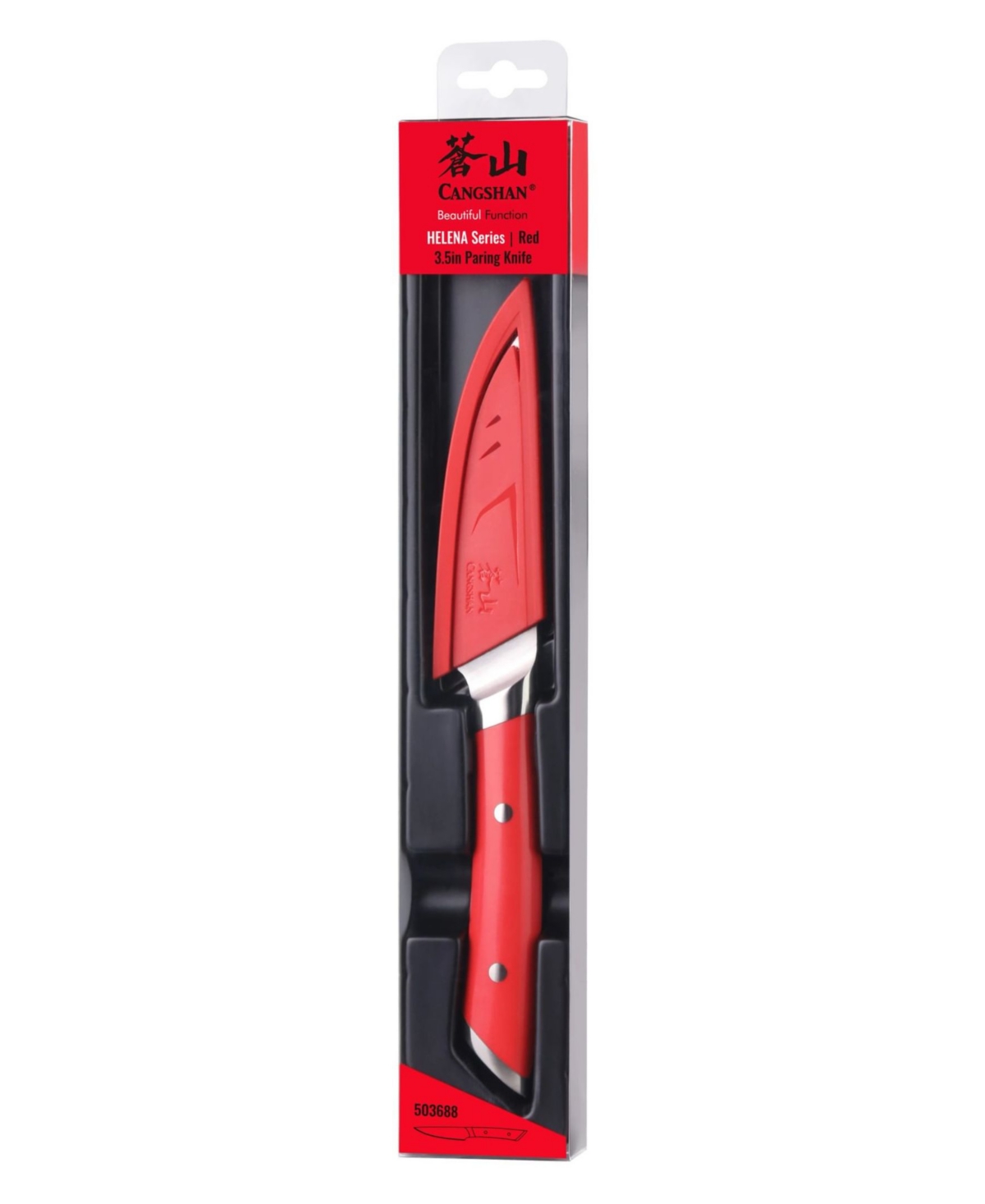 Cangshan Canghshan Helena Series 3.5" Paring Knife With Sheath In Red