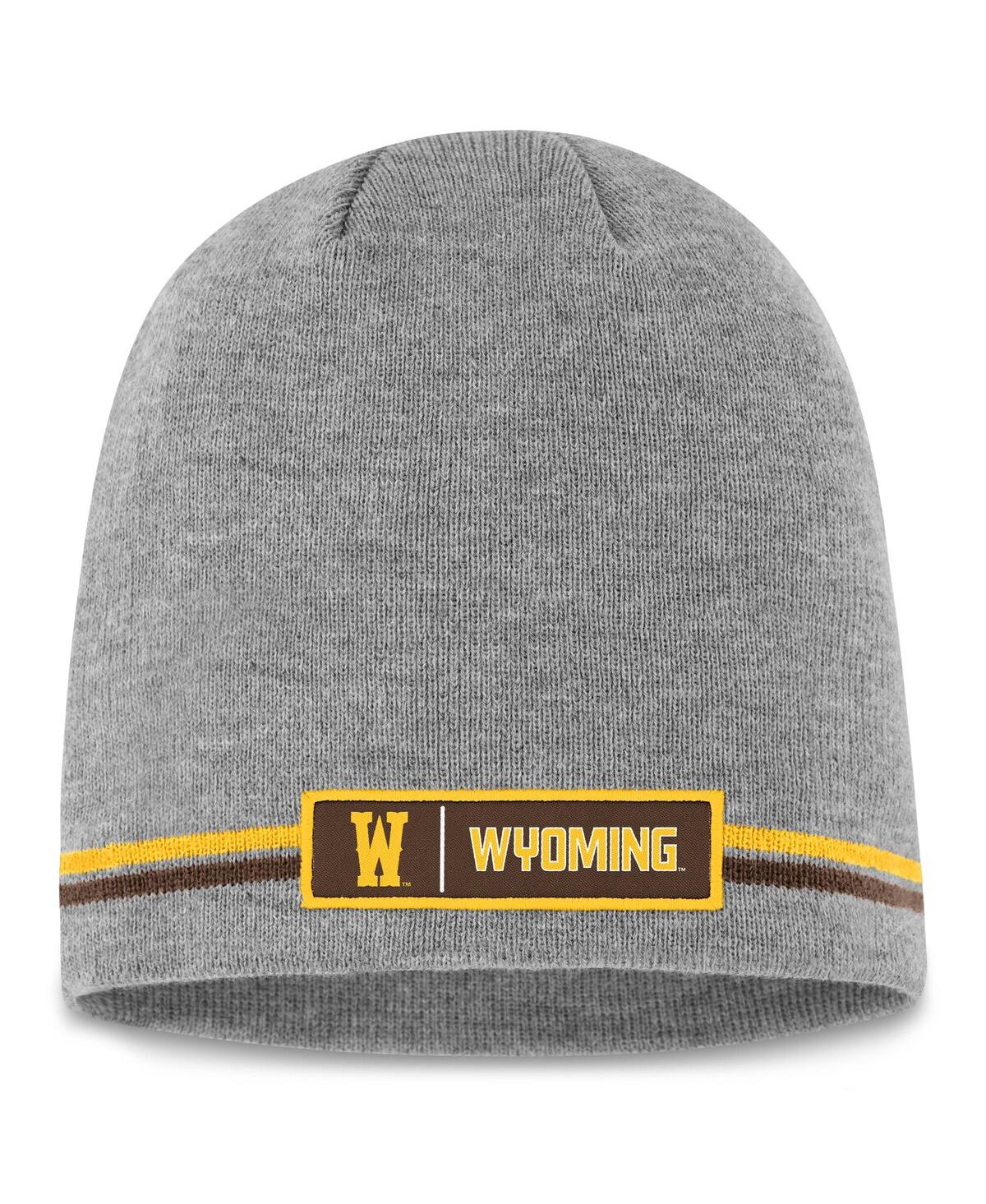 Top Of The World Men'sâ Gray Wyoming Cowboys Greyson Knit Beanie Hat In Gray