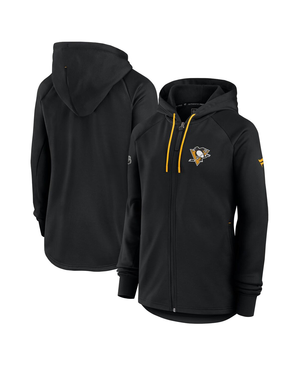 Women's Black Pittsburgh Penguins Authentic Pro Rink Fleece Full-Zip Jacket - Black