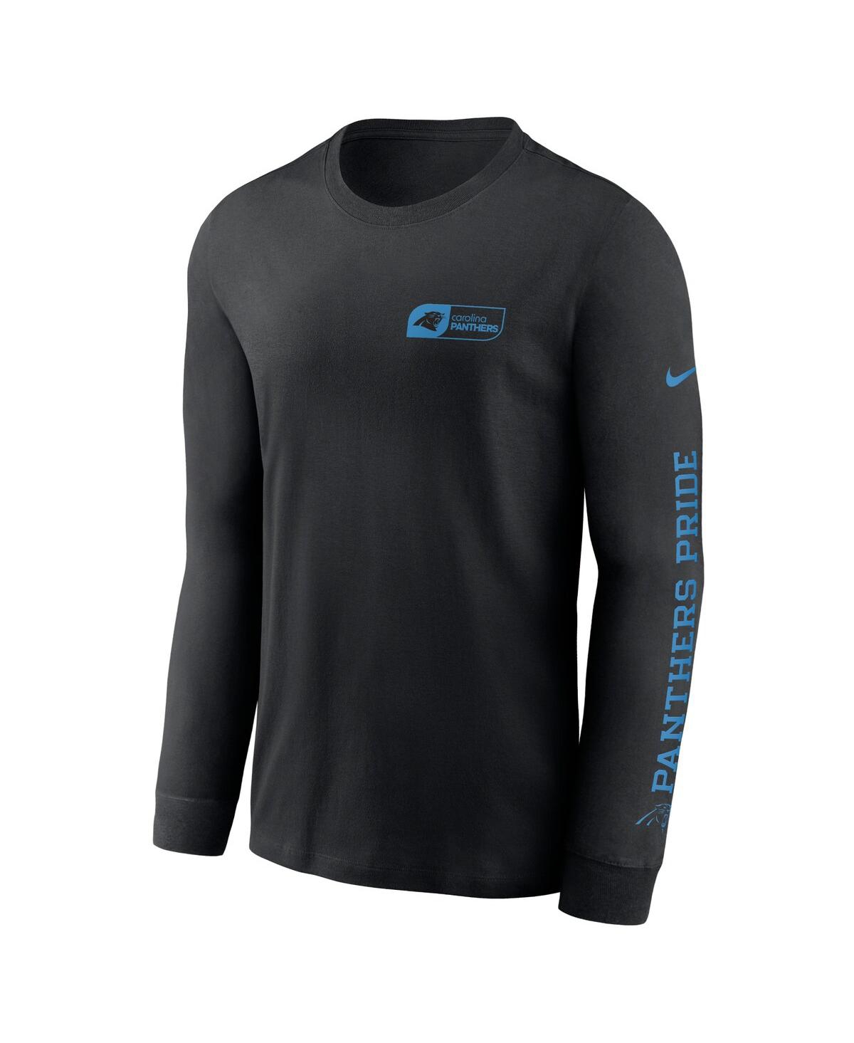 Nike Men's Black Carolina Panthers All Out Long Sleeve T-shirt In Black