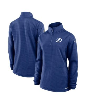 Fanatics - Women's Blue Tampa Bay Lightning Authentic Pro Rink Lightweight Quarter-Zip Pullover Top