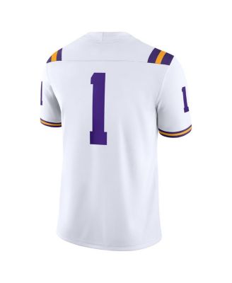 Men's 1 White LSU Tigers Game Jersey