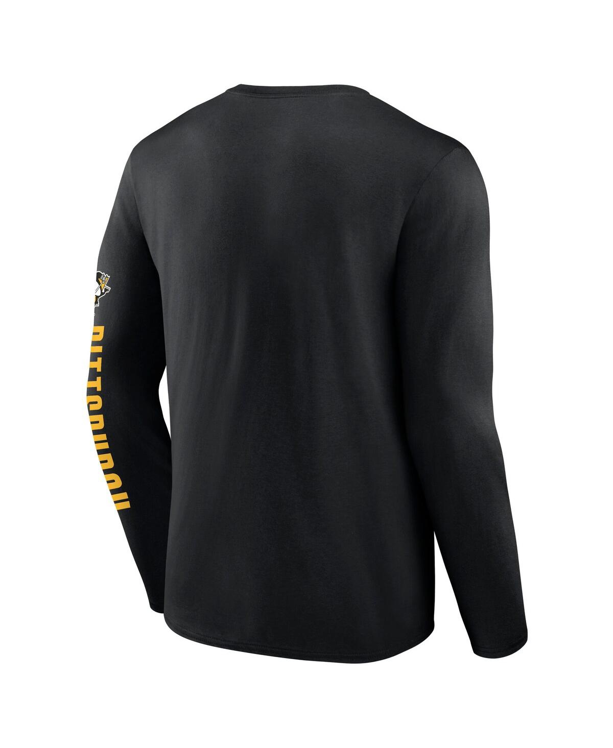Fanatics Men's Black Pittsburgh Penguins Headline Long Sleeve T-shirt In Black