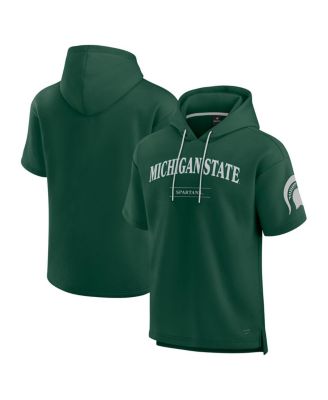 Fanatics - Men's Green Michigan State Spartans Ready Short Sleeve Pullover Hoodie