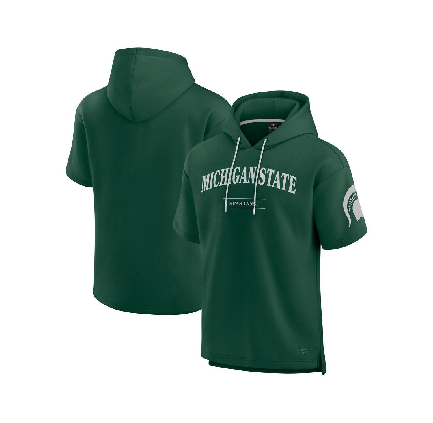 Men's Green Michigan State Spartans Ready Short Sleeve Pullover Hoodie