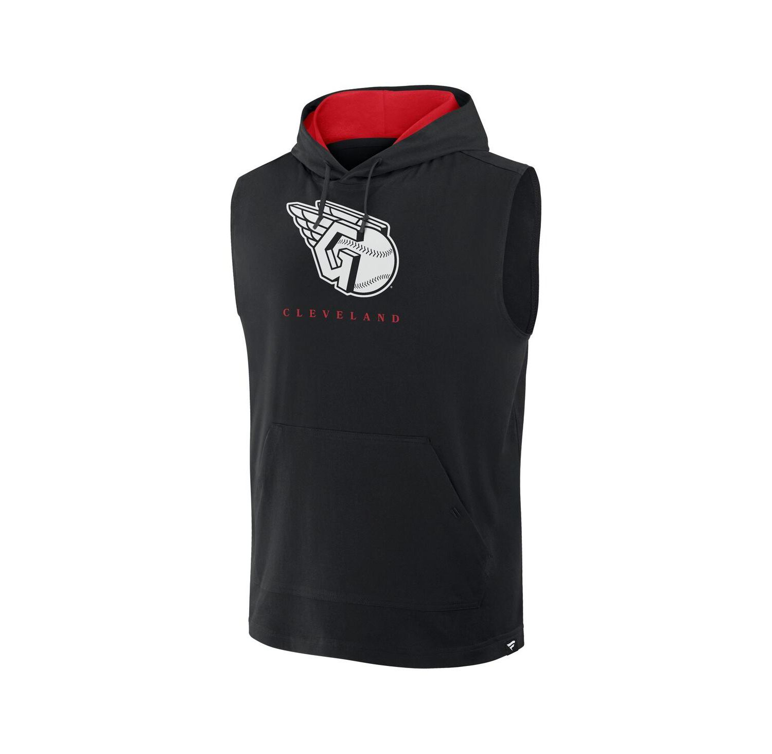 Men's Black Cleveland Guardians Fire Speed Sleeveless Pullover Hoodie