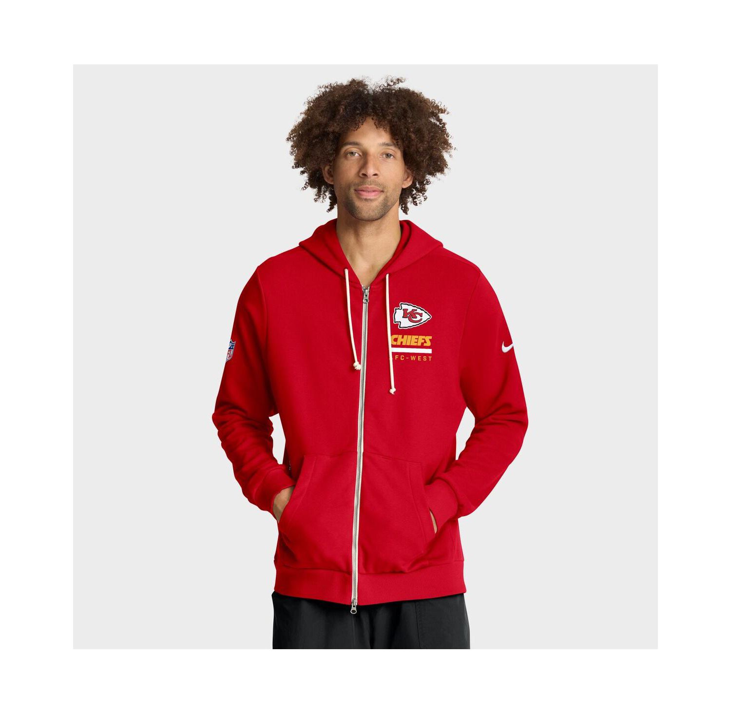 Men's Red Kansas City Chiefs Sideline Utility Player Performance Full-Zip Hoodie