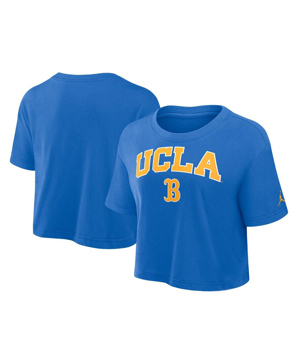 Women's Blue Ucla Bruins Athletic Prep Arch Cropped Performance T-Shirt - Blue