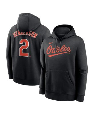 Nike - Men's Gunnar Henderson Black Baltimore Orioles Player Name Number Club Fleece Pullover Hoodie