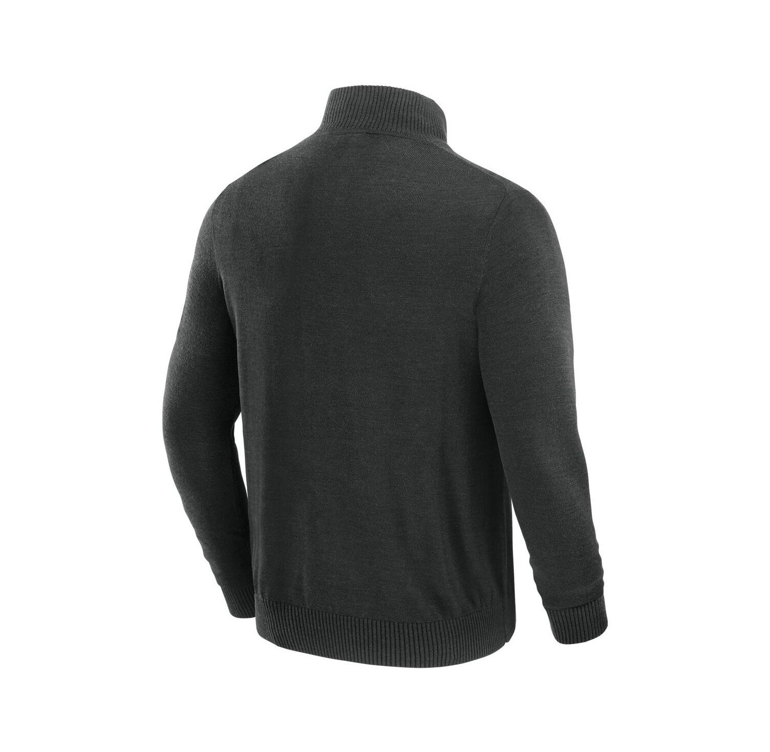 Men's Black Pittsburgh Steelers Franchise Quarter-Zip Sweater