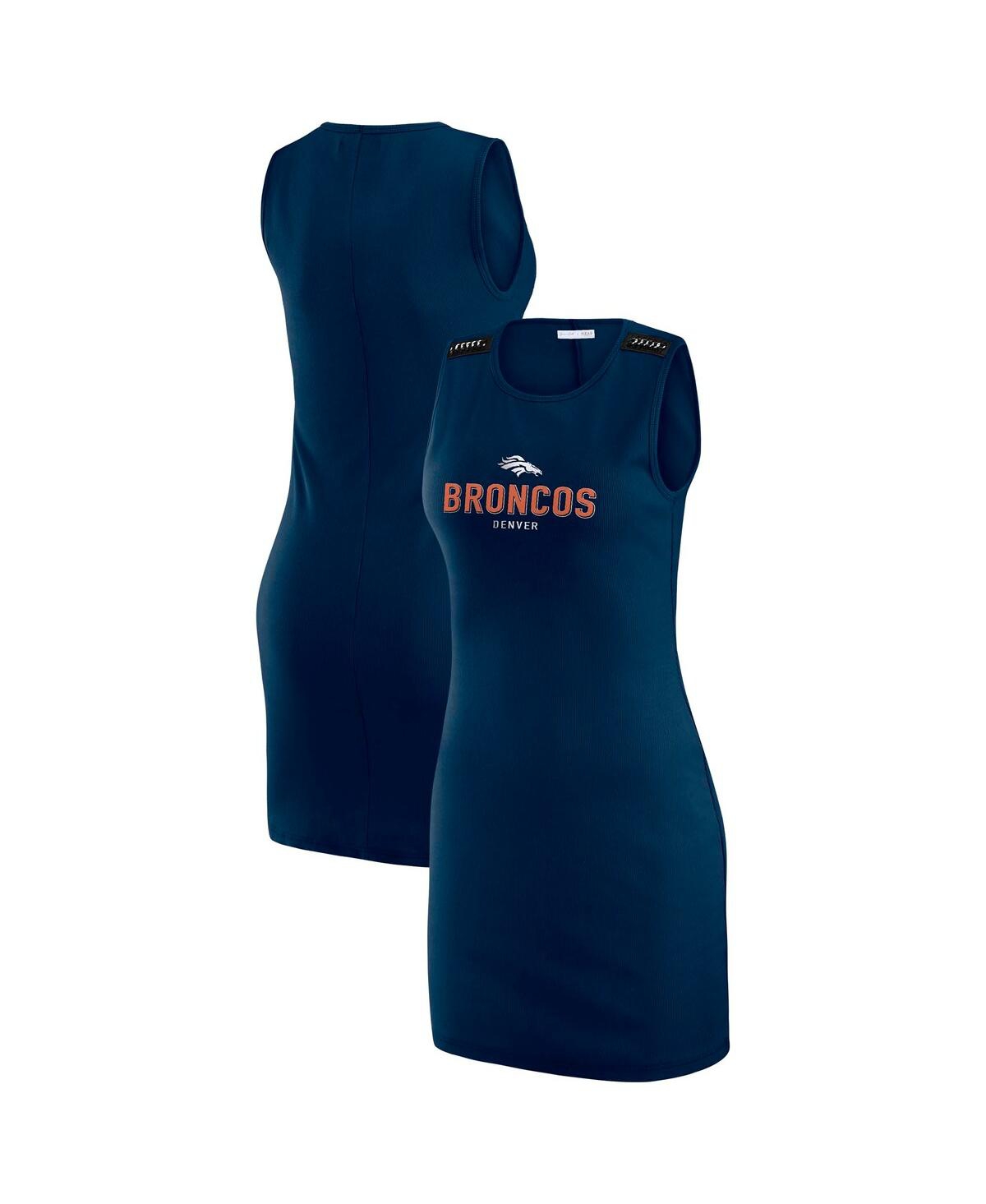 Women's Navy Denver Broncos Ribbed Tank Dress - Navy
