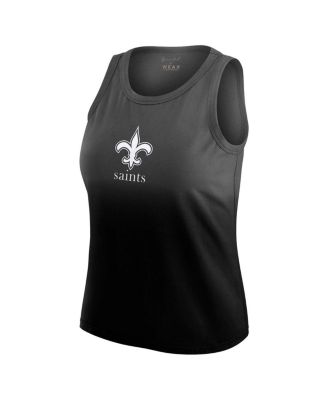 Women's Black New Orleans Saints Ombre Tank Top