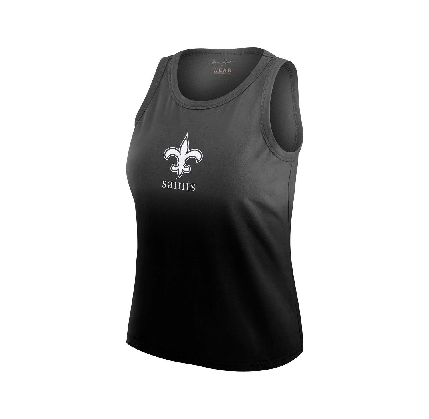 Women's Black New Orleans Saints Ombre Tank Top