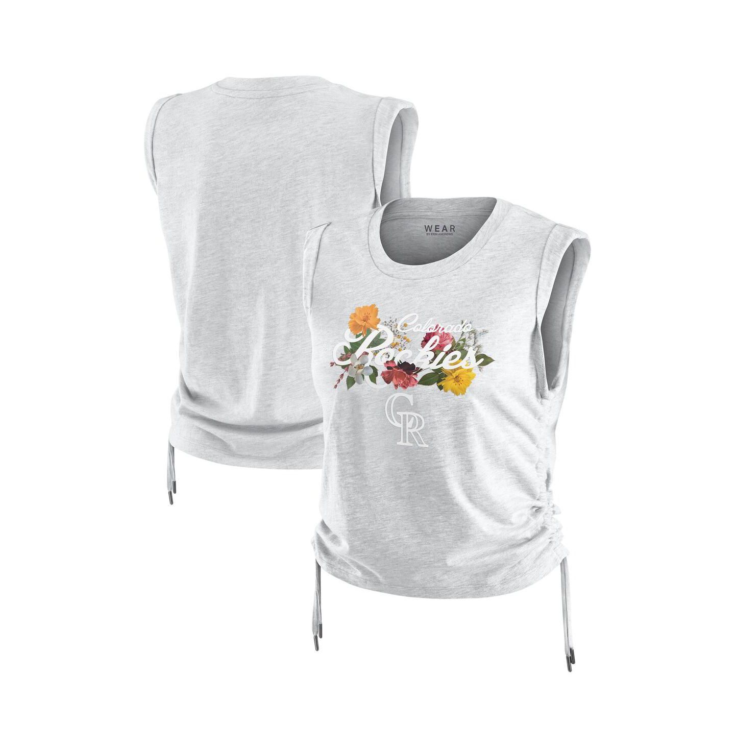 Женский топ WEAR by Erin Andrews Heather Gray Colorado Rockies Cinched — фото 1