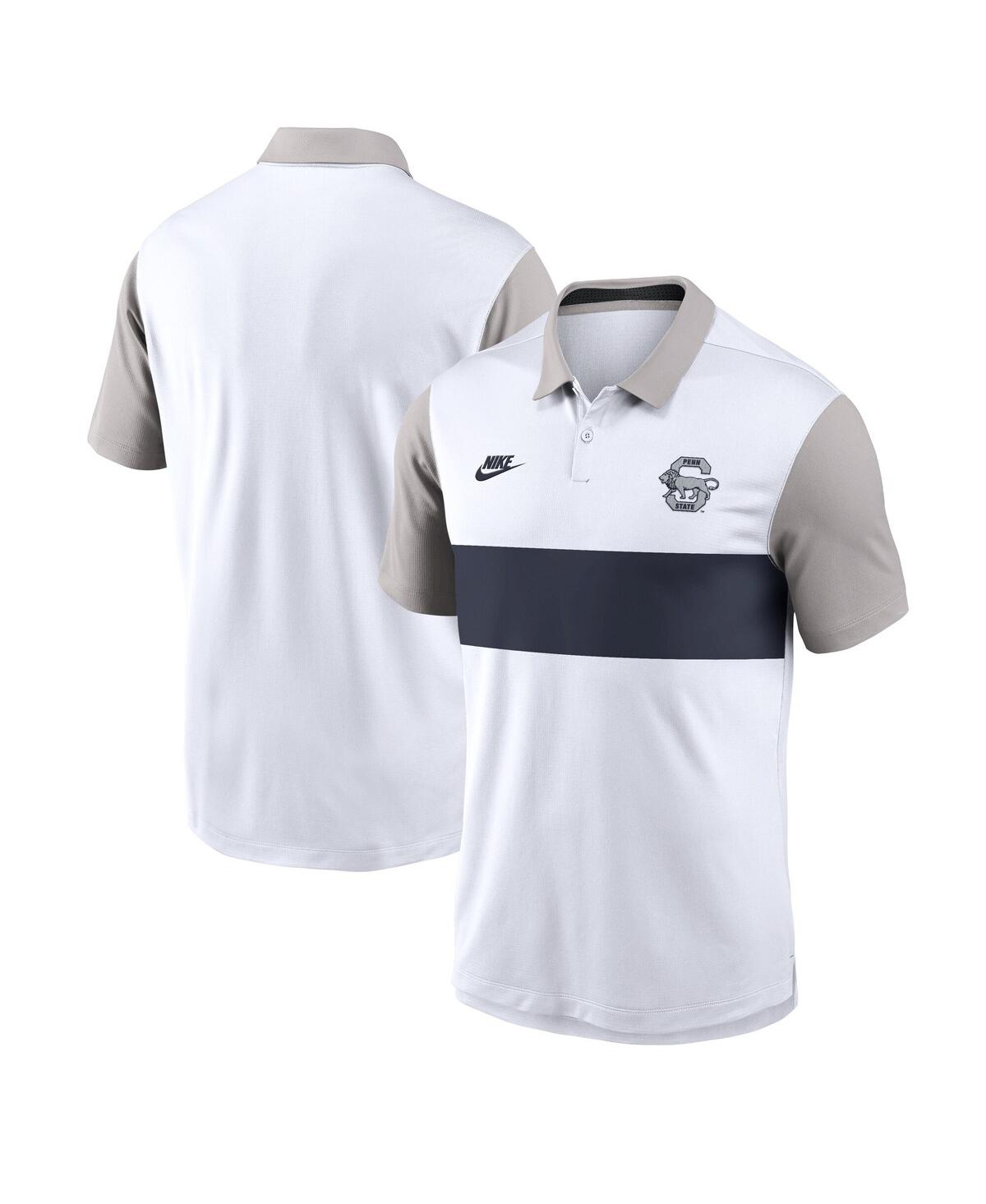 Men's White/Gray Penn State Nittany Lions Athletic Prep Legacy Logo Vapor Performance Polo Shirt - White, Gray