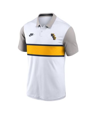 Men's White/Gray West Virginia Mountaineers Athletic Prep Legacy Logo Vapor Performance Polo Shirt