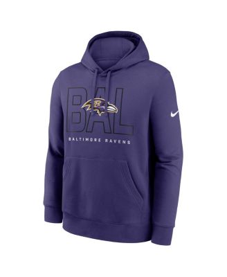 Men's Purple Baltimore Ravens Busted Play Club Fleece Pullover Hoodie