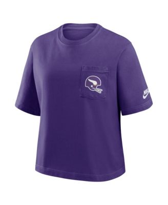 Women's Purple Minnesota Vikings Rewind Pocket Boxy T-Shirt