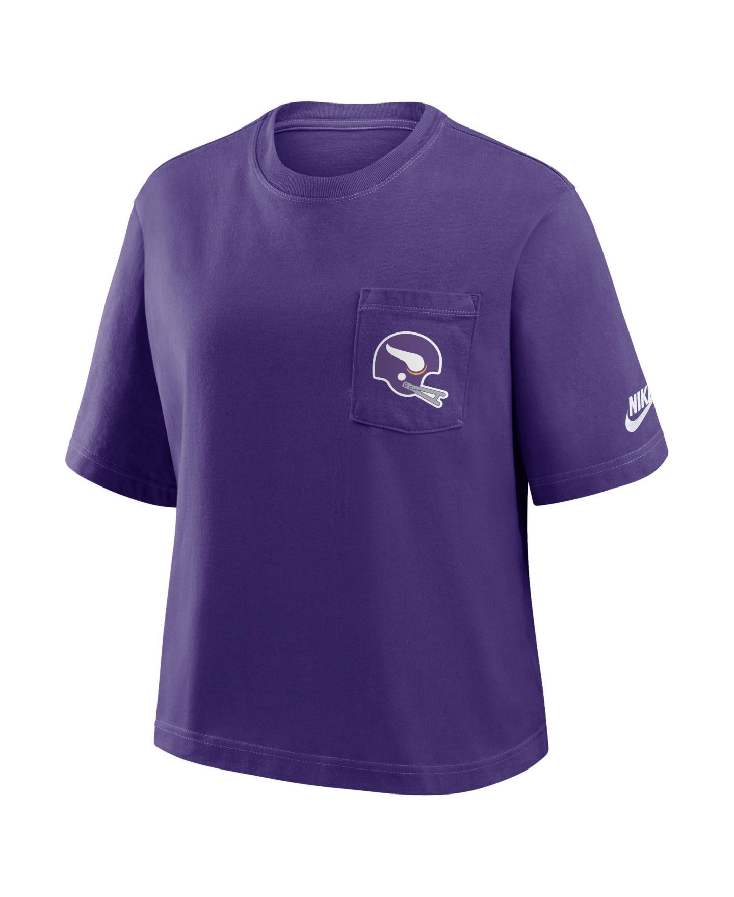 Женская футболка Nike Purple Minnesota Vikings Rewind Pocket Boxy — фото 2