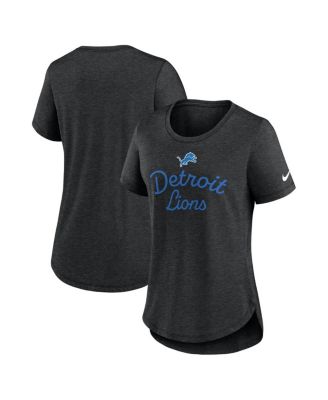 Nike - Women's Black Detroit Lions Script Tri-Blend T-Shirt