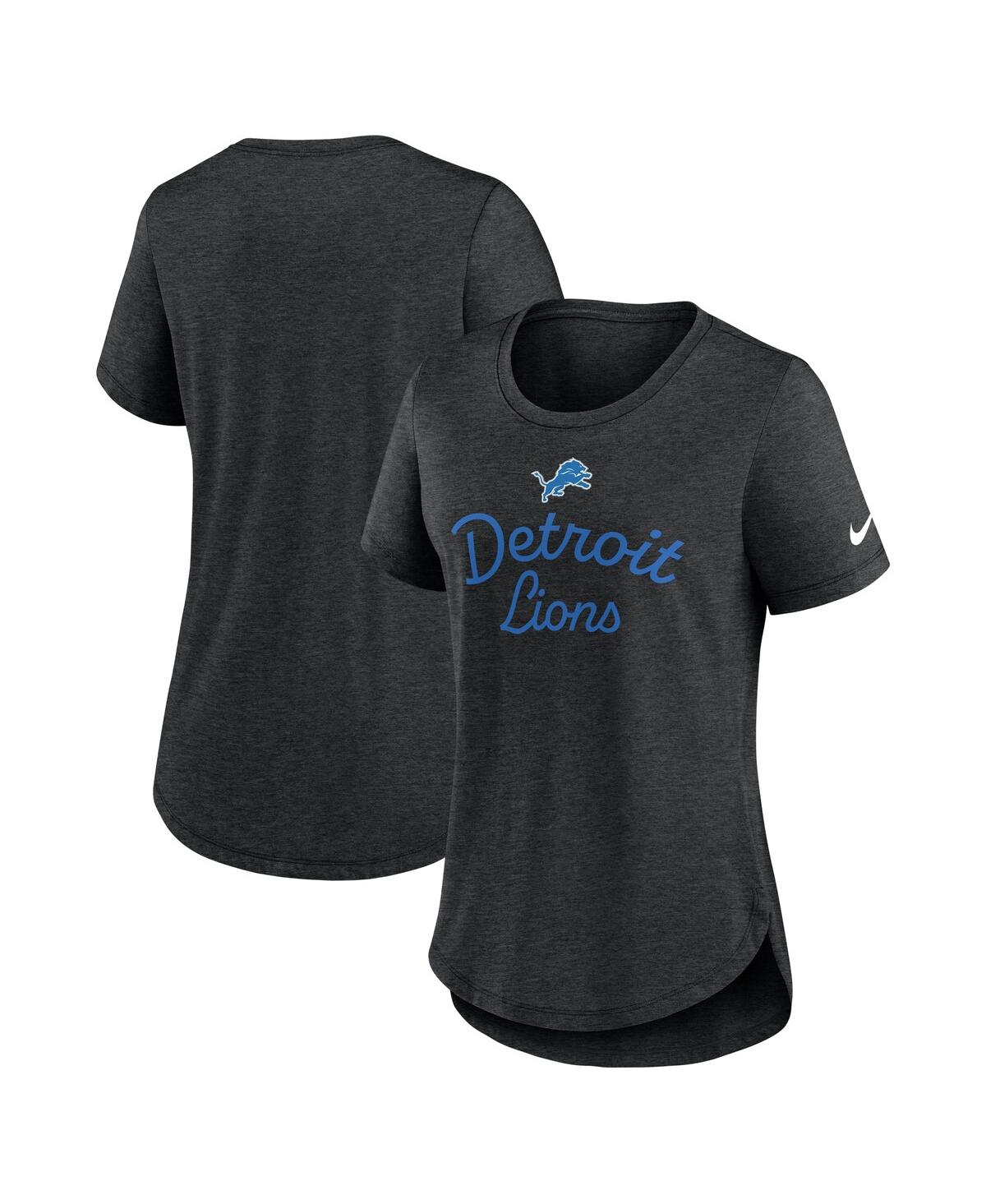 Women's Black Detroit Lions Script Tri-Blend T-Shirt - Black