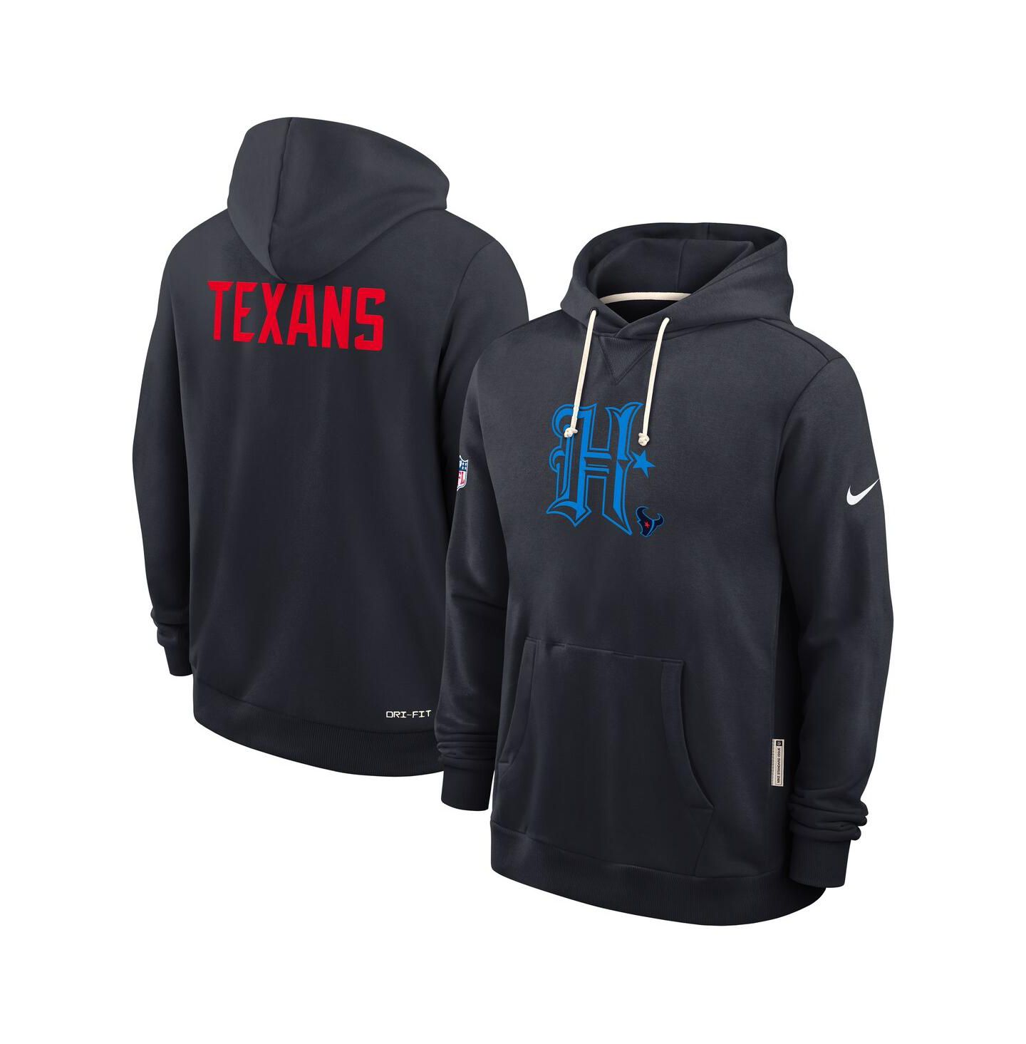 Мужские худи Nike Navy Houston Texans Sideline Offensive Set Play Performance Pullover — фото 4
