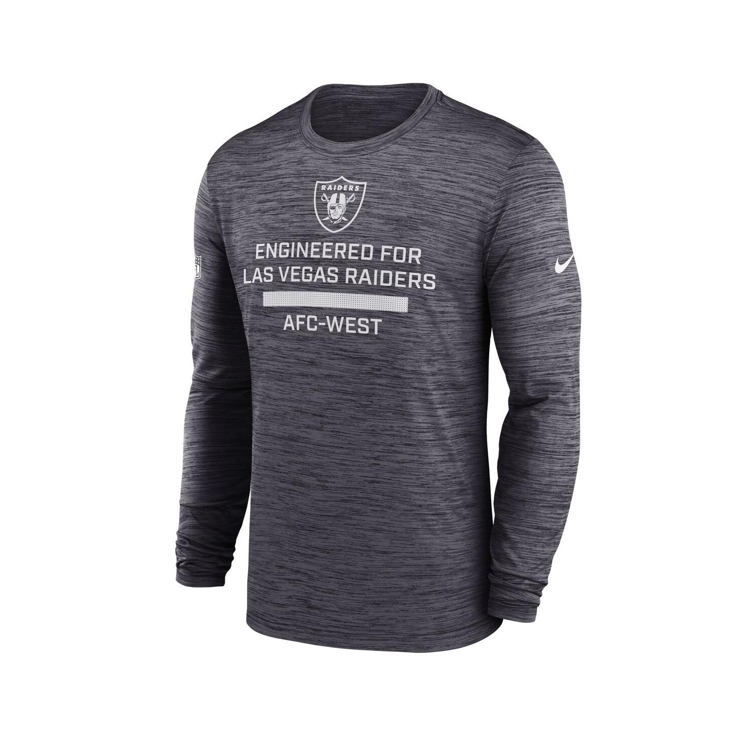 Men's Black Las Vegas Raiders Sideline Velocity Performance Long Sleeve T-Shirt