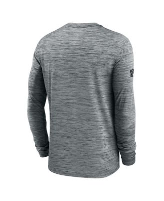 Men's Gray Las Vegas Raiders Sideline Velocity Performance Long Sleeve T-Shirt