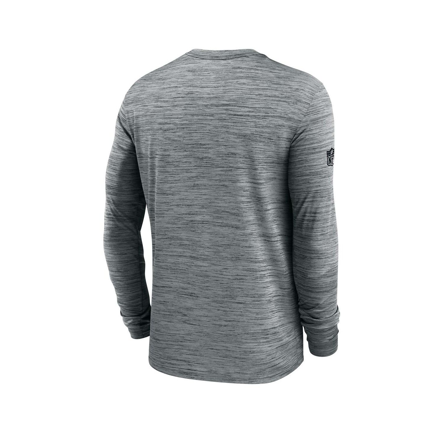 Men's Gray Las Vegas Raiders Sideline Velocity Performance Long Sleeve T-Shirt