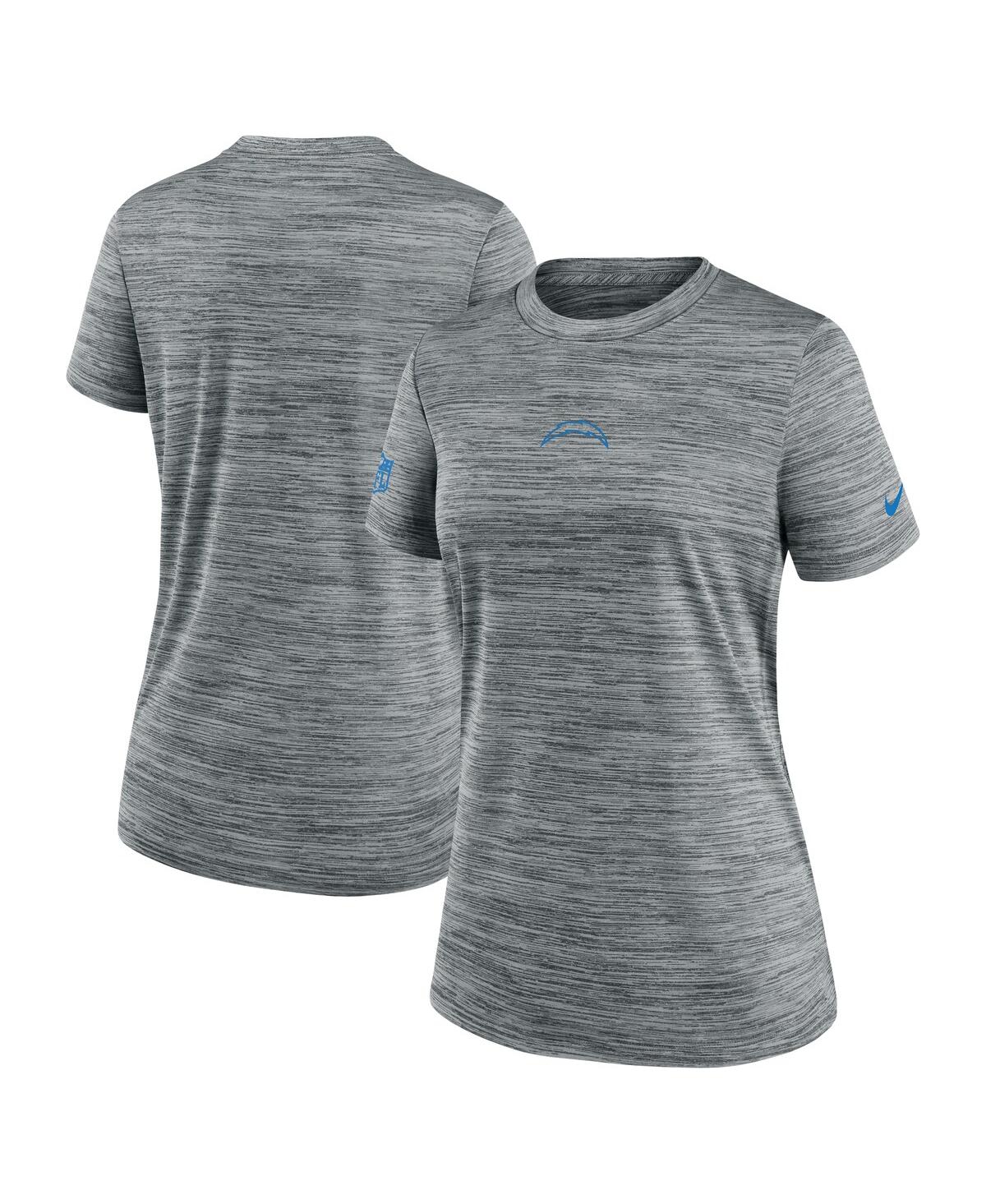 Women's Gray Los Angeles Chargers Sideline Velocity Performance T-Shirt - Gray