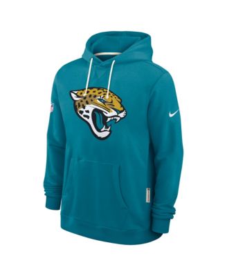 Men's Teal Jacksonville Jaguars Sideline Initial Home Performance Pullover Hoodie