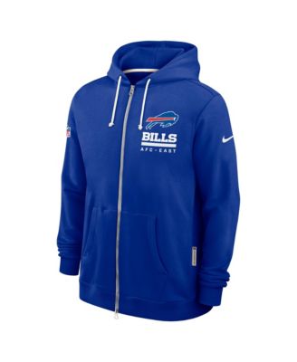 Men's Royal Buffalo Bills Sideline Utility Player Performance Full-Zip Hoodie