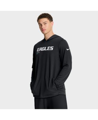 Nike - Men's Black Philadelphia Eagles Sideline Pure Fury Performance Long Sleeve Hoodie T-Shirt