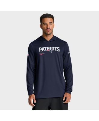 Nike - Men's Navy New England Patriots Sideline Pure Fury Performance Long Sleeve Hoodie T-Shirt
