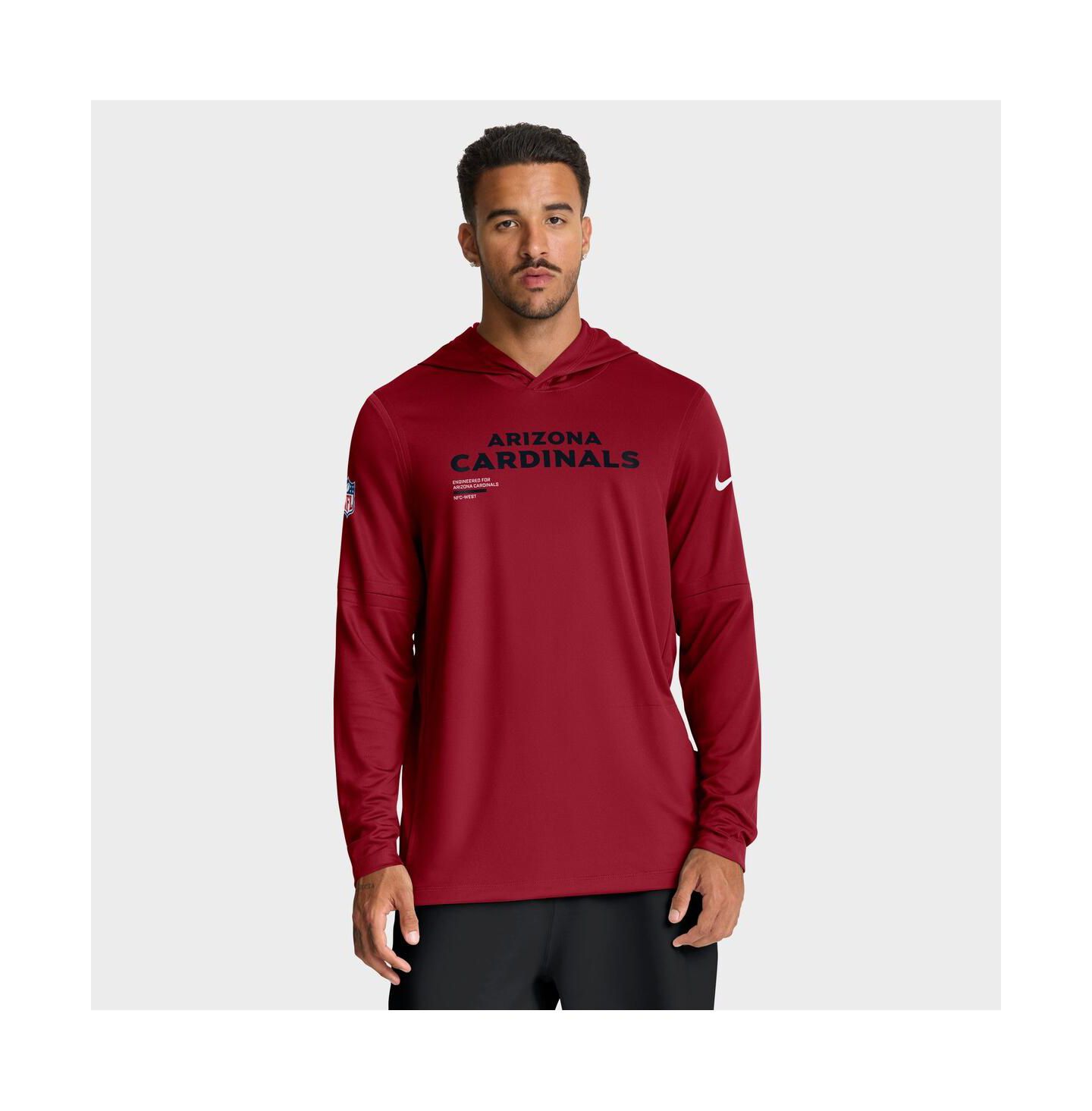 Мужское худи Nike Cardinal Arizona Cardinals Sideline Pure Fury Performance Long Sleeve T-Shirt — фото 1