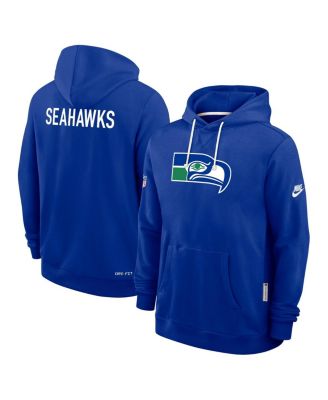 Men's Royal Seattle Seahawks Sideline Offensive Set Play Performance Pullover Hoodie
