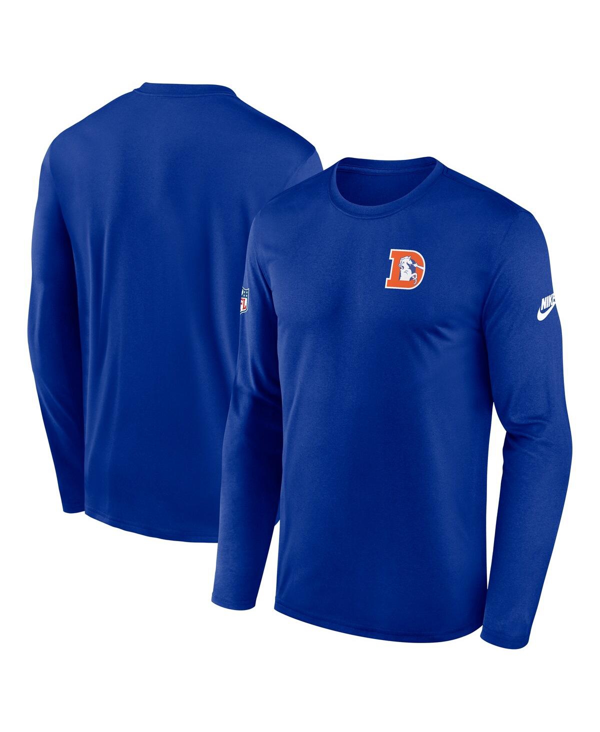 Nike Royal Denver Broncos Legend Small Logo Performance Long Sleeve T-shirt In Blue
