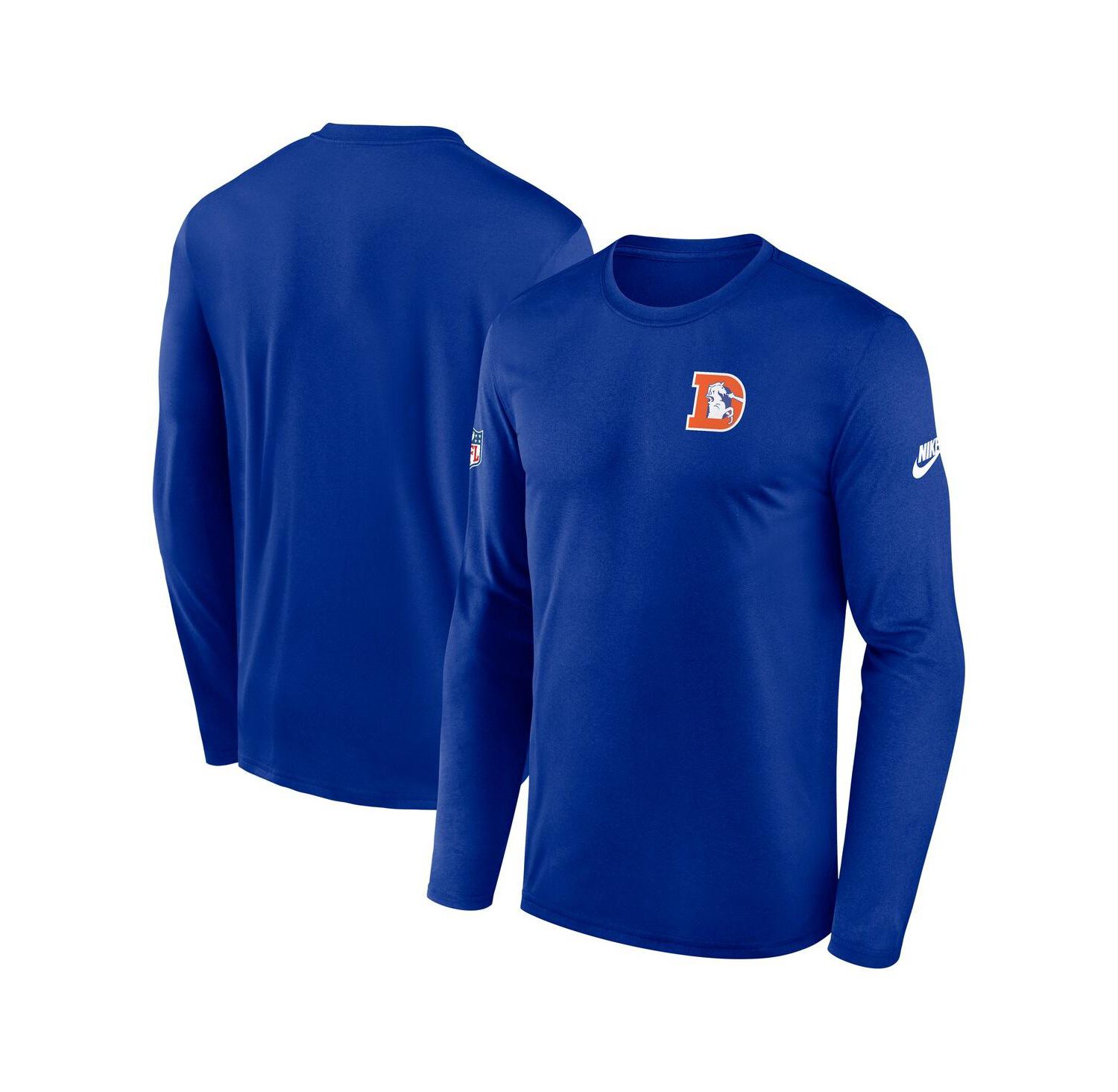 Men's Royal Denver Broncos Legend Small Logo Performance Long Sleeve T-Shirt