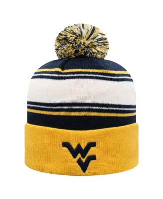 Top of the World - Men's Navy West Virginia Mountaineers Ambient Cuffed with Pom Knit Hat