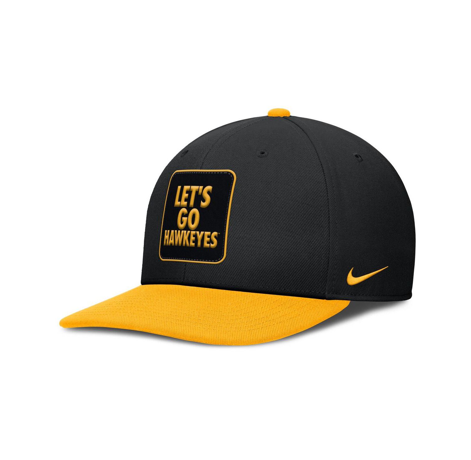 Men's Black/Gold Iowa Hawkeyes 2025 Sideline Campus Pro Local Snapback Hat