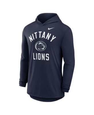 Men's Navy Penn State Nittany Lions Classic Arch Tri-Blend Performance Long Sleeve Hoodie T-Shirt