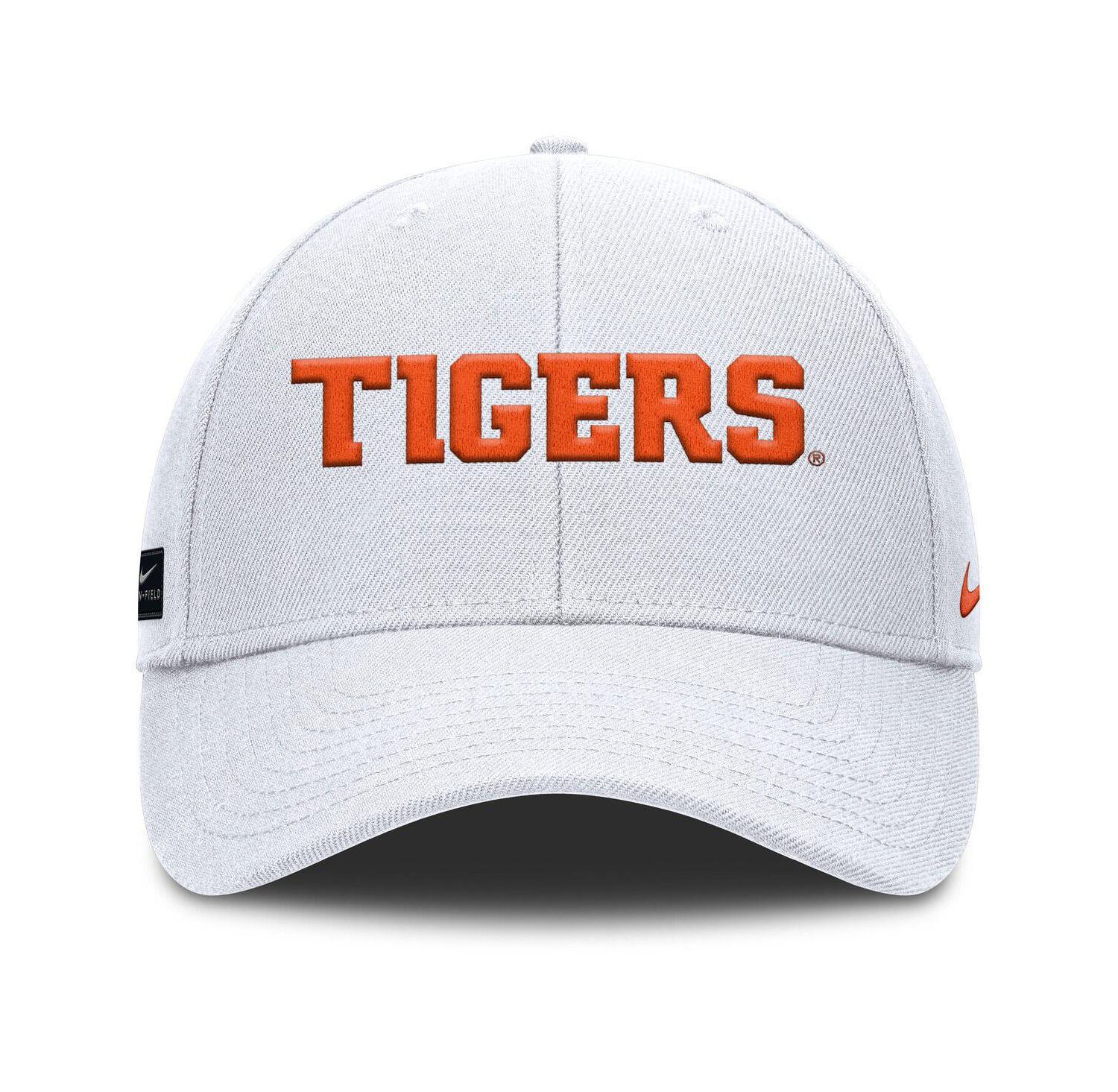 Men's White Clemson Tigers 2025 On-Field Rise Performance Adjustable Hat