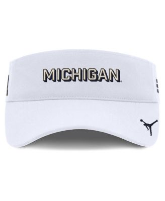Men's White Michigan Wolverines 2025 On-Field Gameday Performance Ace Adjustable Visor Hat
