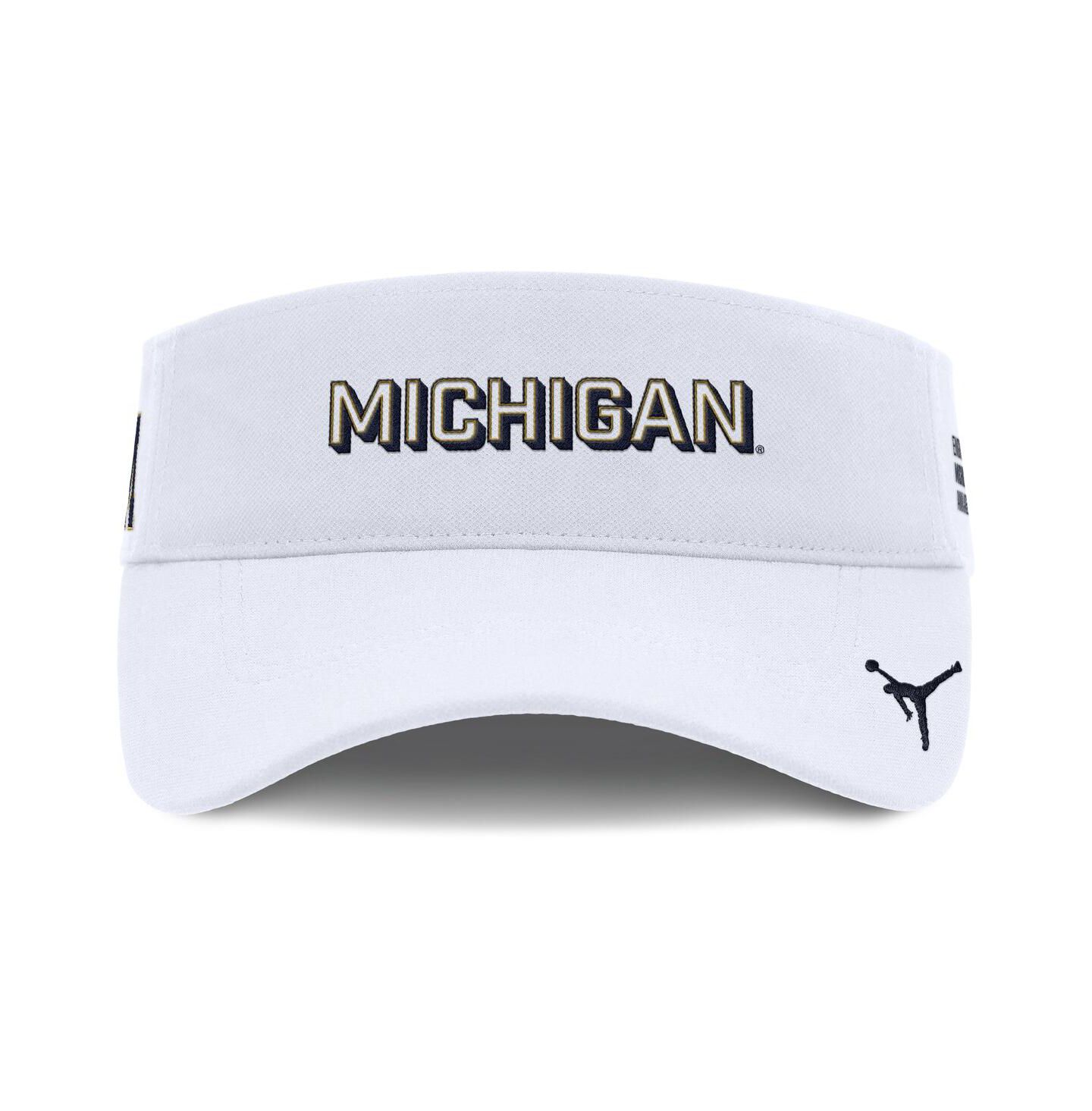 Мужские козырьки Jordan White Michigan Wolverines 2025 On-Field Gameday Performance Ace Adjustable Hat — фото 2