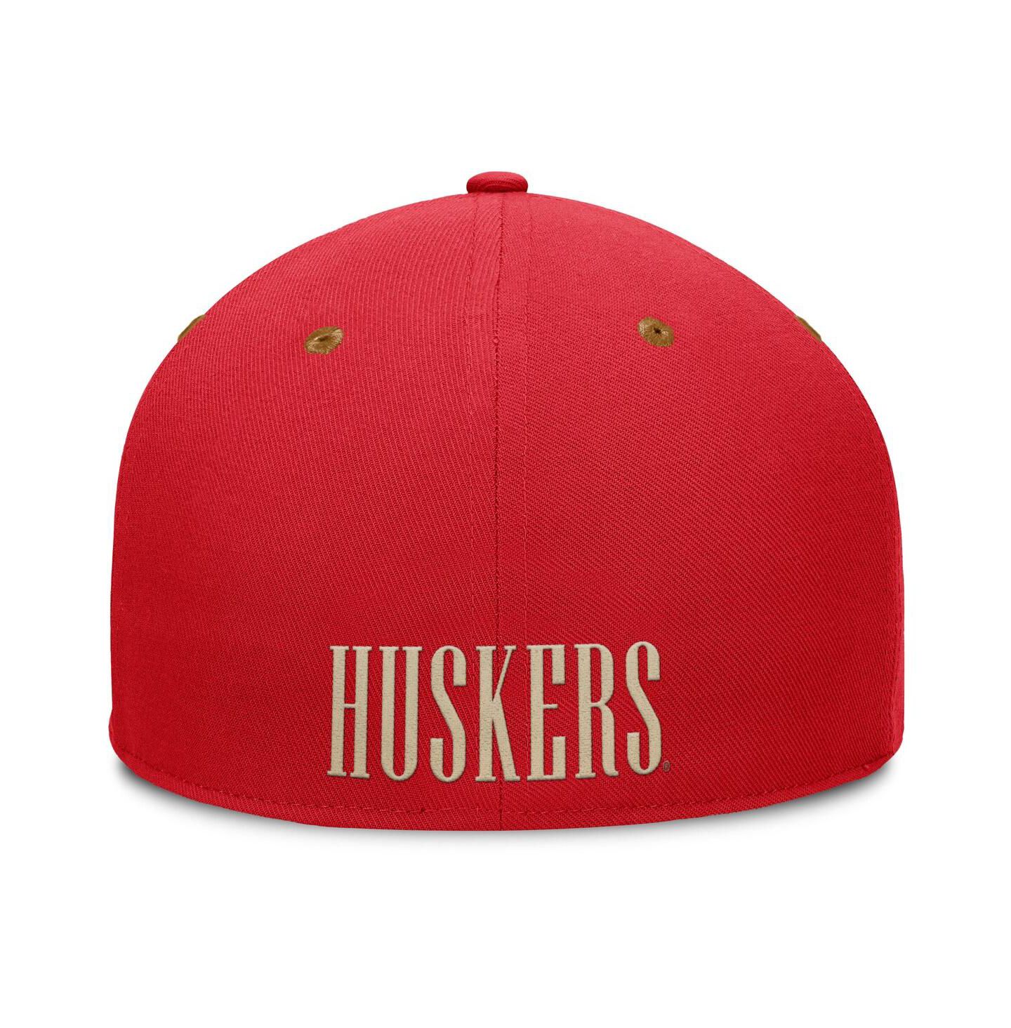 Мужская кепка Fanatics Scarlet/Brown Nebraska Huskers Noboa Fitted Hat — фото 4