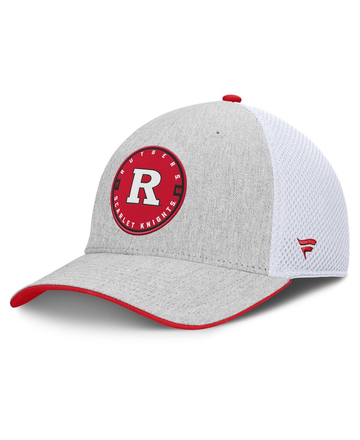 Fanatics Men's Heather Gray/white Rutgers Scarlet Knights Trigger Flex Hat