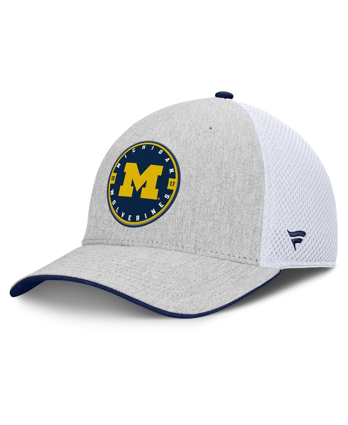Men's Heather Gray/White Michigan Wolverines Trigger Flex Hat - Heather Gray, White