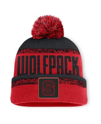 Fanatics - Men's Red/Black NC State Wolfpack Thrive Cuffed Knit with Pom Hat
