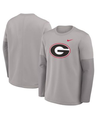 Men's Gray Georgia Bulldogs 2025 Sideline Coach Performance Long Sleeve T-Shirt